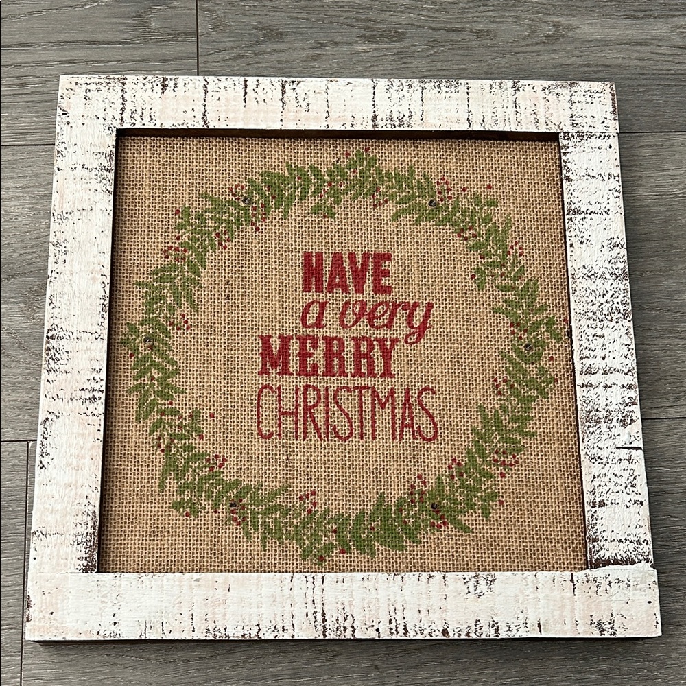 Have a Very Merry Christmas Framed LED Lit Wall Art - White Frame